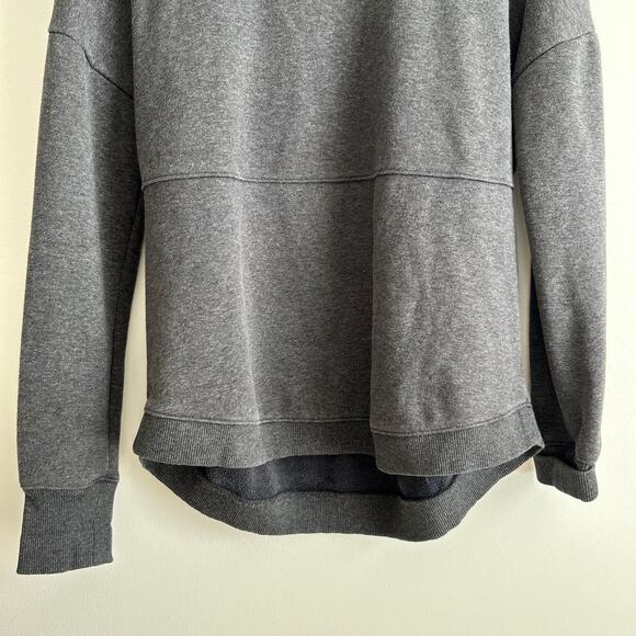 Athleta Cozy Karma Lounge Fleece Funnel Neck Sweatshirt Gray - Picture 4 of 9
